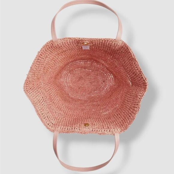BTB Los Angeles Women's Sera Straw Tote - Color Rose - NWT - Picture 3 of 7